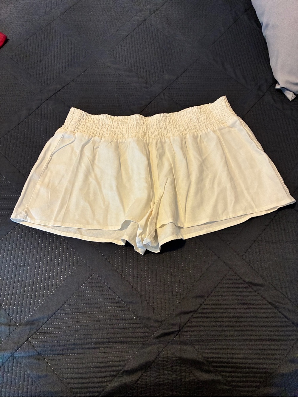 No Boundaries Cream High Waist Smocked Shorts